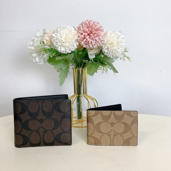 Coach CA001 3 In 1 Wallet In Blocked Signature Canvas IN MAHOGANY MULTI - Picture 1 of 7